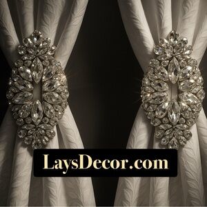 Elegant Crystal Curtain Tiebacks Set of 2 handmade by LaysDecor